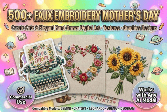 500 Faux Embroidery Mother s Day Prompts