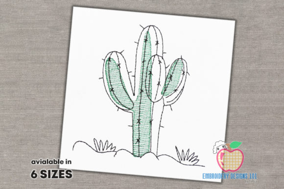 Cactus Plant in Desert Sketch Embroidery Review