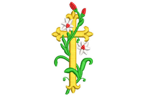 Cross with Branches and Flowers Review