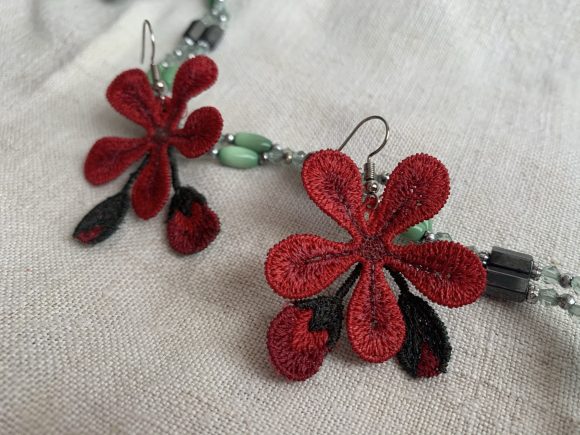 Geranium Earrings Embroidery Review