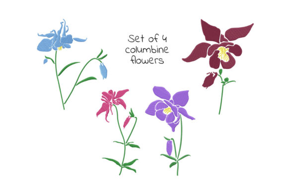 Set of Columbine Flowers: A Designer’s Holiday Review